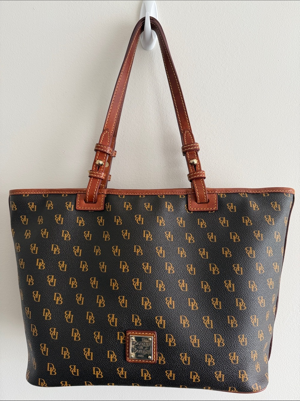 Dooney & Bourke Gretta Monogram Tote with Tan Accents